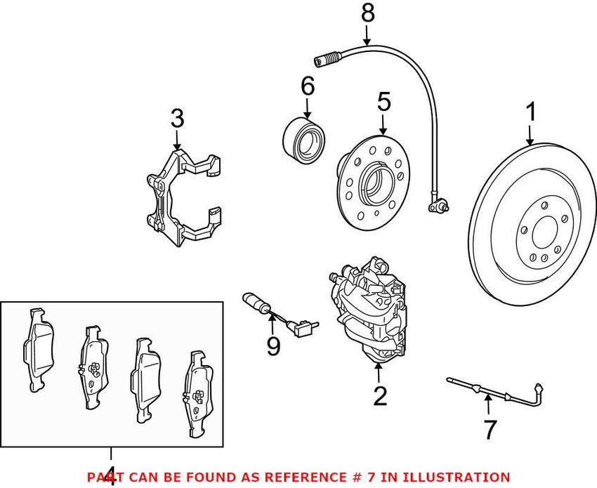 Mercedes Brake Hose - Rear 164420054864